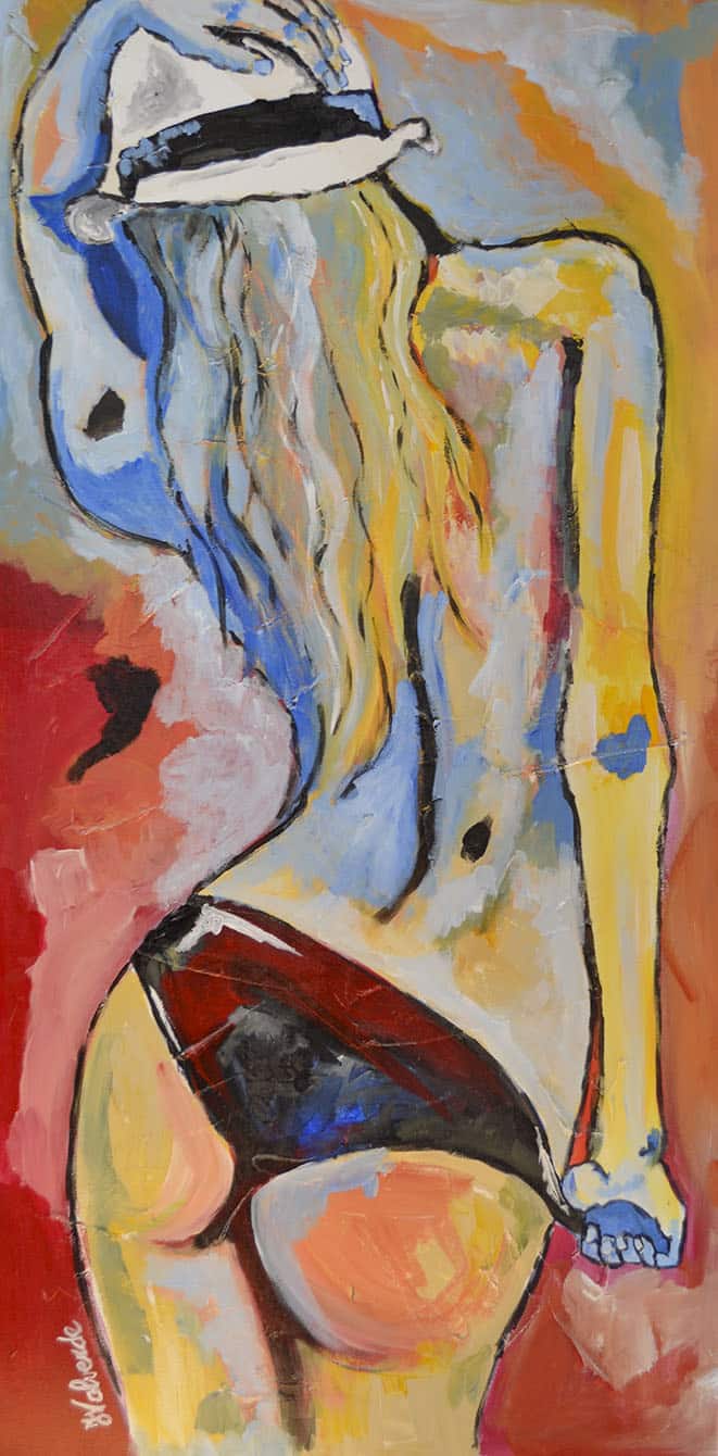 Peinture acrylique "Dos de femme" dim. 100x50