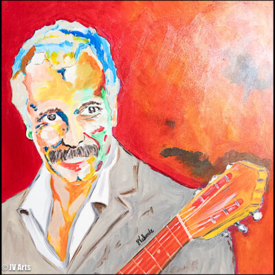 10 Peinture acrylique "Georges BRASSENS" dim. 80x80
