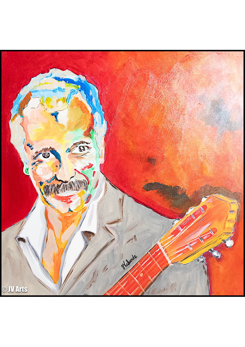 10 Peinture acrylique "Georges BRASSENS" dim. 80x80