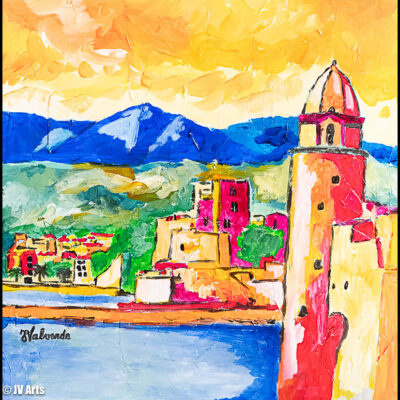 Peinture acrylique "Collioure" dim. 60x60