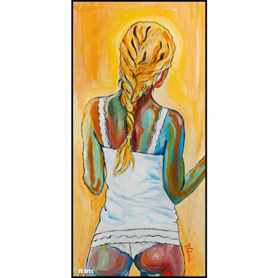 17 Peinture acrylique "Dos nu de femme" dim. 80x40