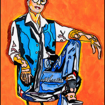 02 Peinture acrylique résine "Femme abstraite" dim. 41x33