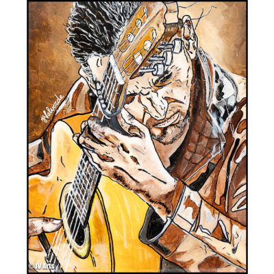 05 Peinture acrylique résine "Guitariste gitan" dim. 46x38
