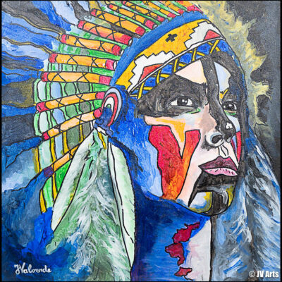 12 Peinture acrylique "Indien" dim. 40x40