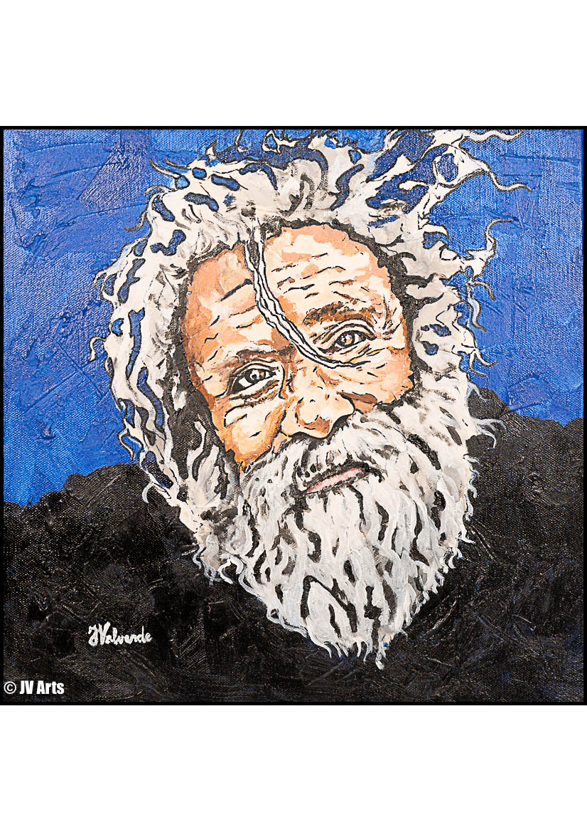 06 Peinture acrylique "Indigène" dim. 40x40