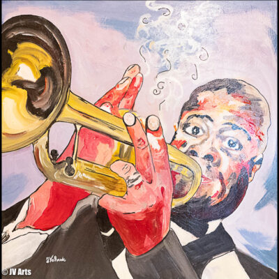 Peinture acrylique "Luis Armstrong" dim. 80x80