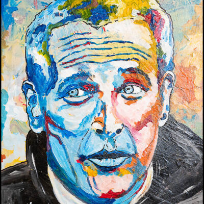 Peinture acrylique "Paul Newman" dim. 55x46