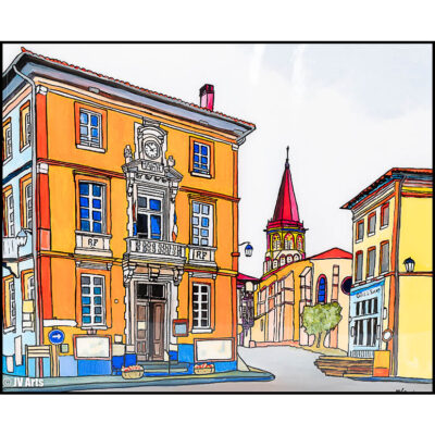 Peinture acrylique résine "Rieumes" dim. 55x46