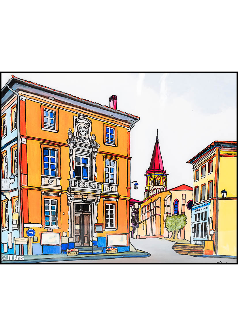 Peinture acrylique résine "Rieumes" dim. 55x46